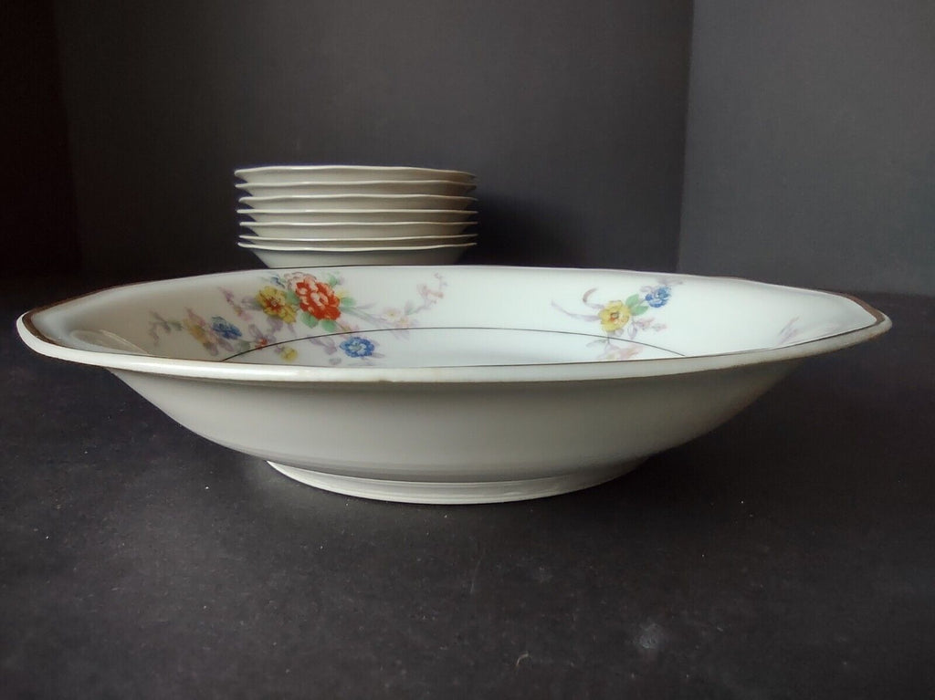 Haviland Limoges White Jewel 8 x Cream Soup Bowl Floral (lot 799')