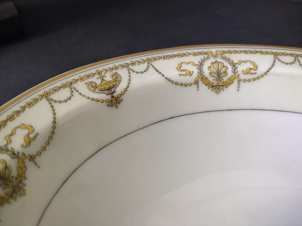 Haviland Limoges Eugenie Serving Bowl & Platter Yellow Swag Ribbon (lot 945)