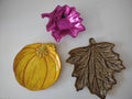 Halloween Fall Pumpkin Leaf Purple Brown Ceramic Decor Plate (lot 1188)
