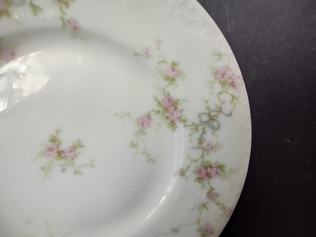 Haviland France Limoges Bread/Butter Plate Marie Blue Ribbon Rose (lot 1110)