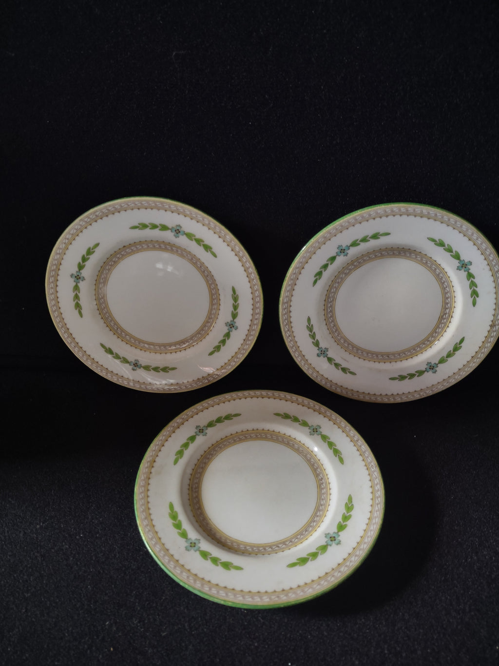 Vintage Minton Kent Bread Butter Plate Bone China Green Turquoise x 3(Lot 5459)