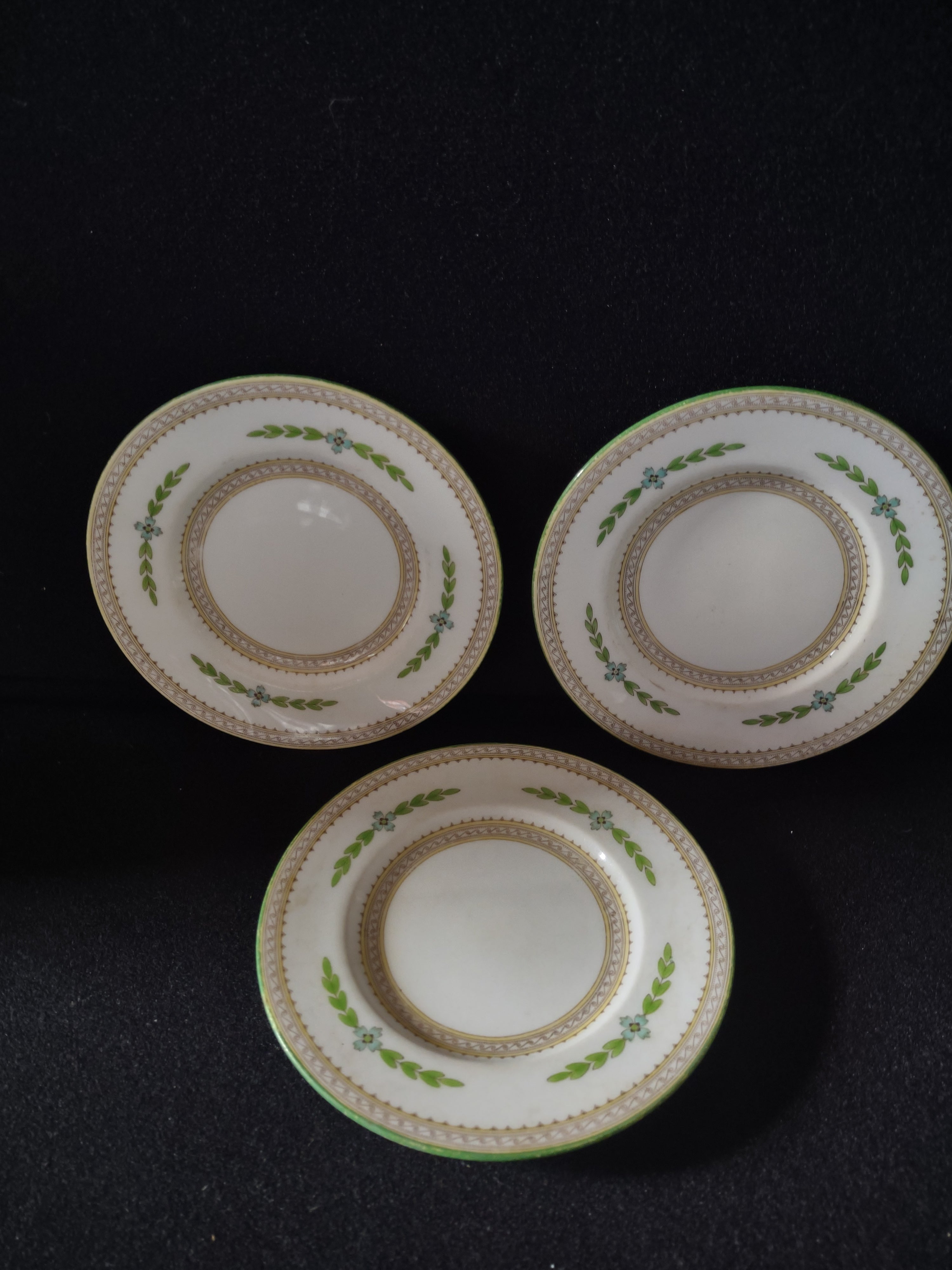 Vintage Minton Kent Bread Butter Plate Bone China Green Turquoise x 3(Lot 5459)