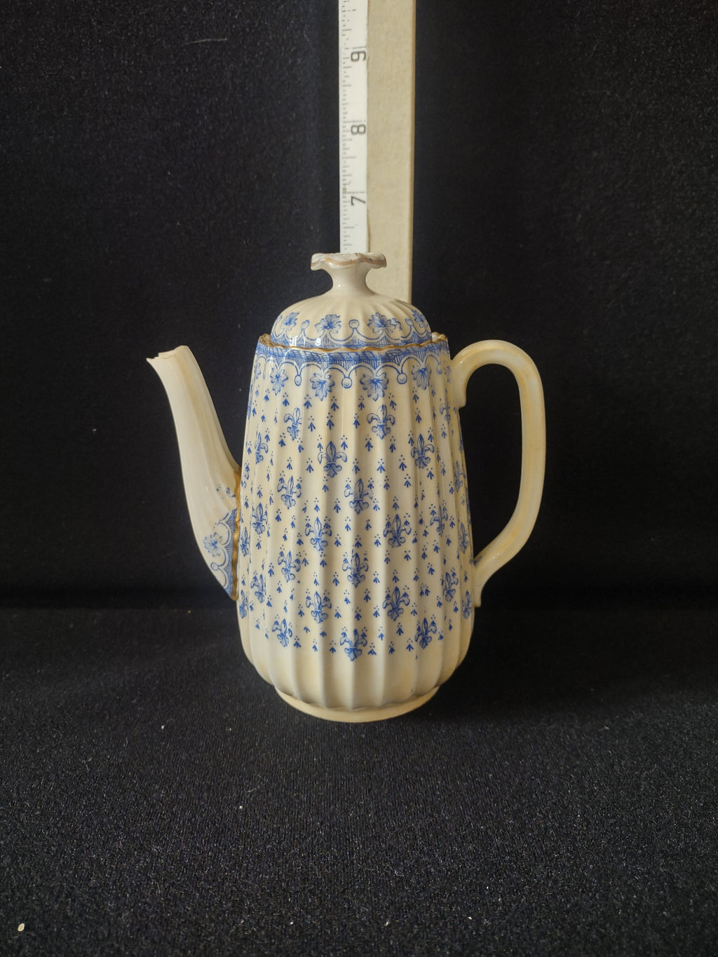 Vintage Copeland Spode Coffee Pot Earthenware Blue Ermine IMPERFECT (Lot 5764)