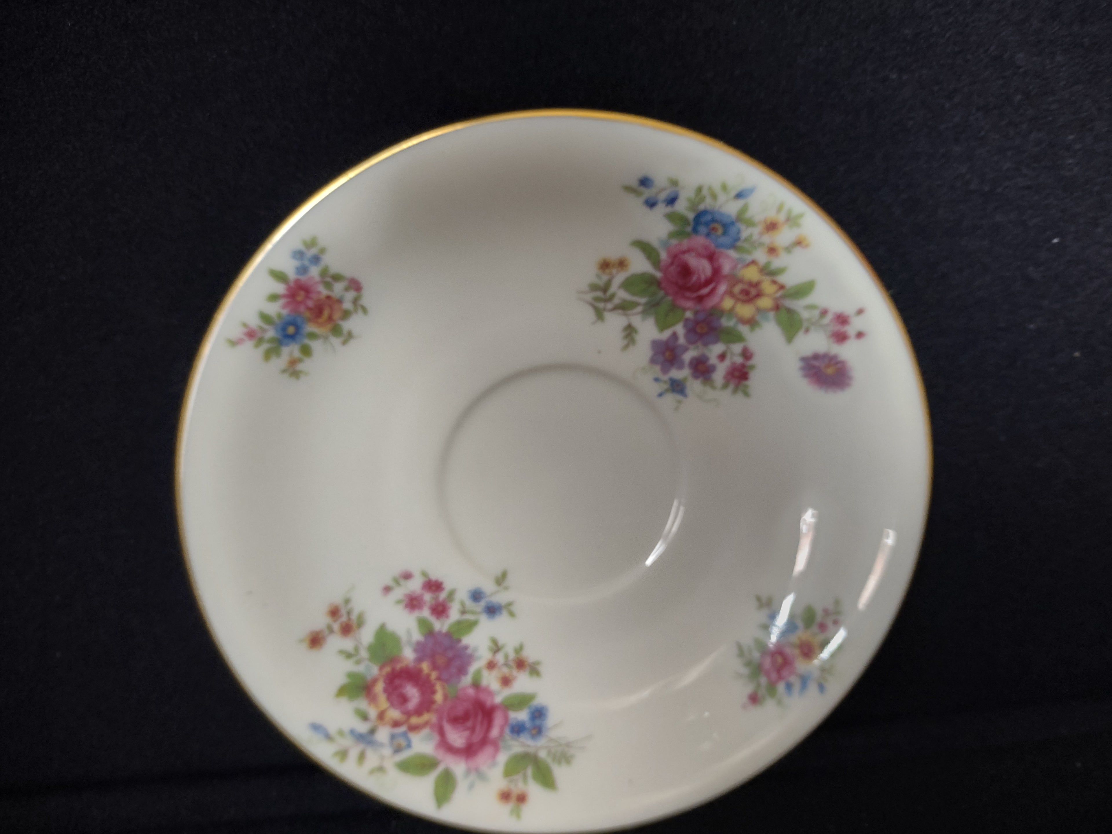 Vintage Lenox L-347 Saucer ONLY Gold Trim Roses (lot 1816)