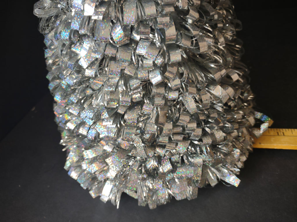 Holographic Tinsel Cone Tabletop Christmas Tree Gold Silver 19" (lot 3178)