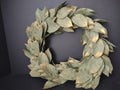 Vintage Artificial Plastic Green Leaf Laurel Wreath 12" (lot 1140)