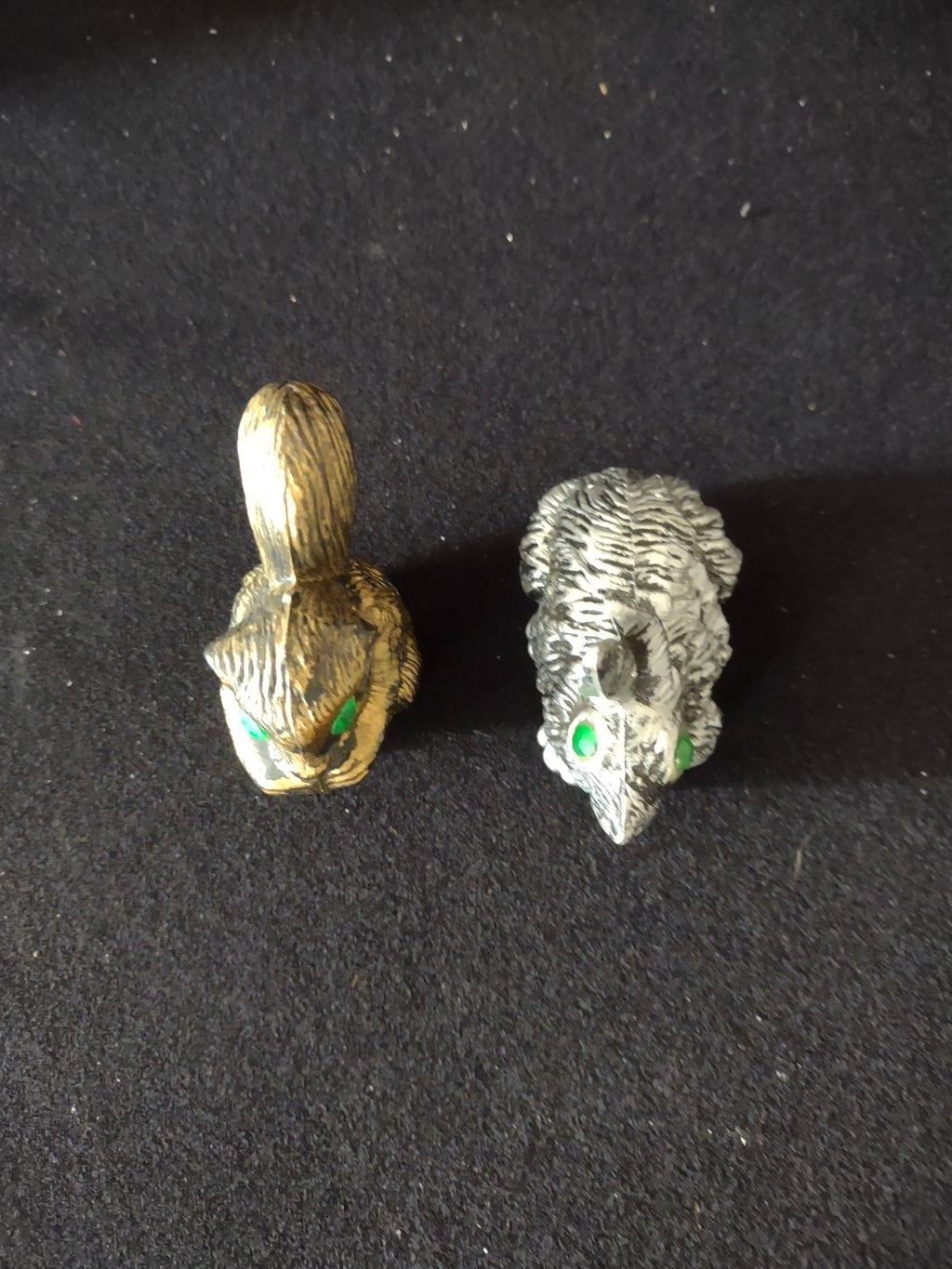 Vintage Rabbit Squirrel Resin Figurines Green Rhinestone Eyes Murphy (Lot 3939)