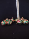 Vintage Christmas Ornaments Golden Textured x 8 Plastic (Lot 4507