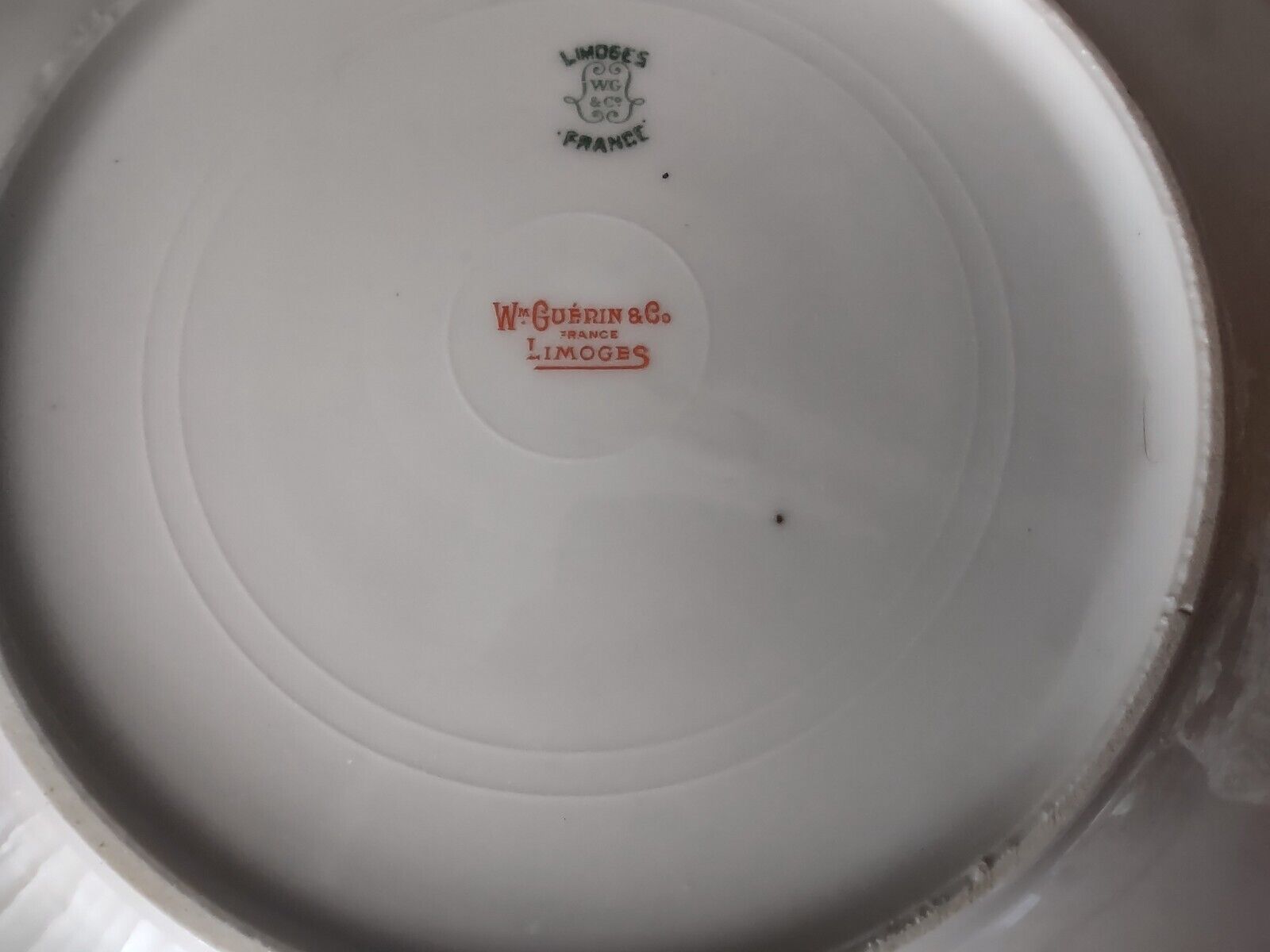 Wm Guering Limoges France 5 x Dinner Plate Yellow Gold Design (lot 531)