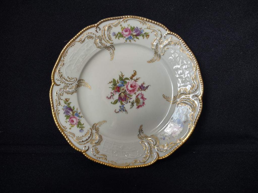 Rosenthal Set of 2 Dessert Plate Scrolled Edge Gold Trim (lot 1767)