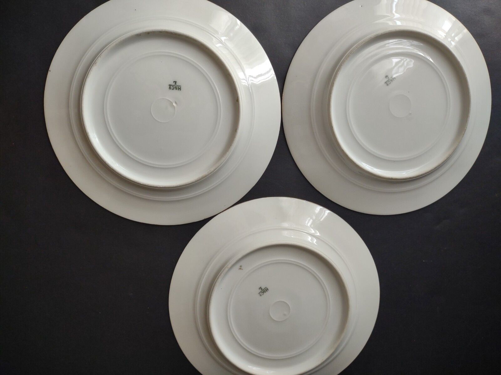 Haviland Limoges France 3 x Dessert 7-3/4" Gold Trim Flower Butterfly (lot 624)