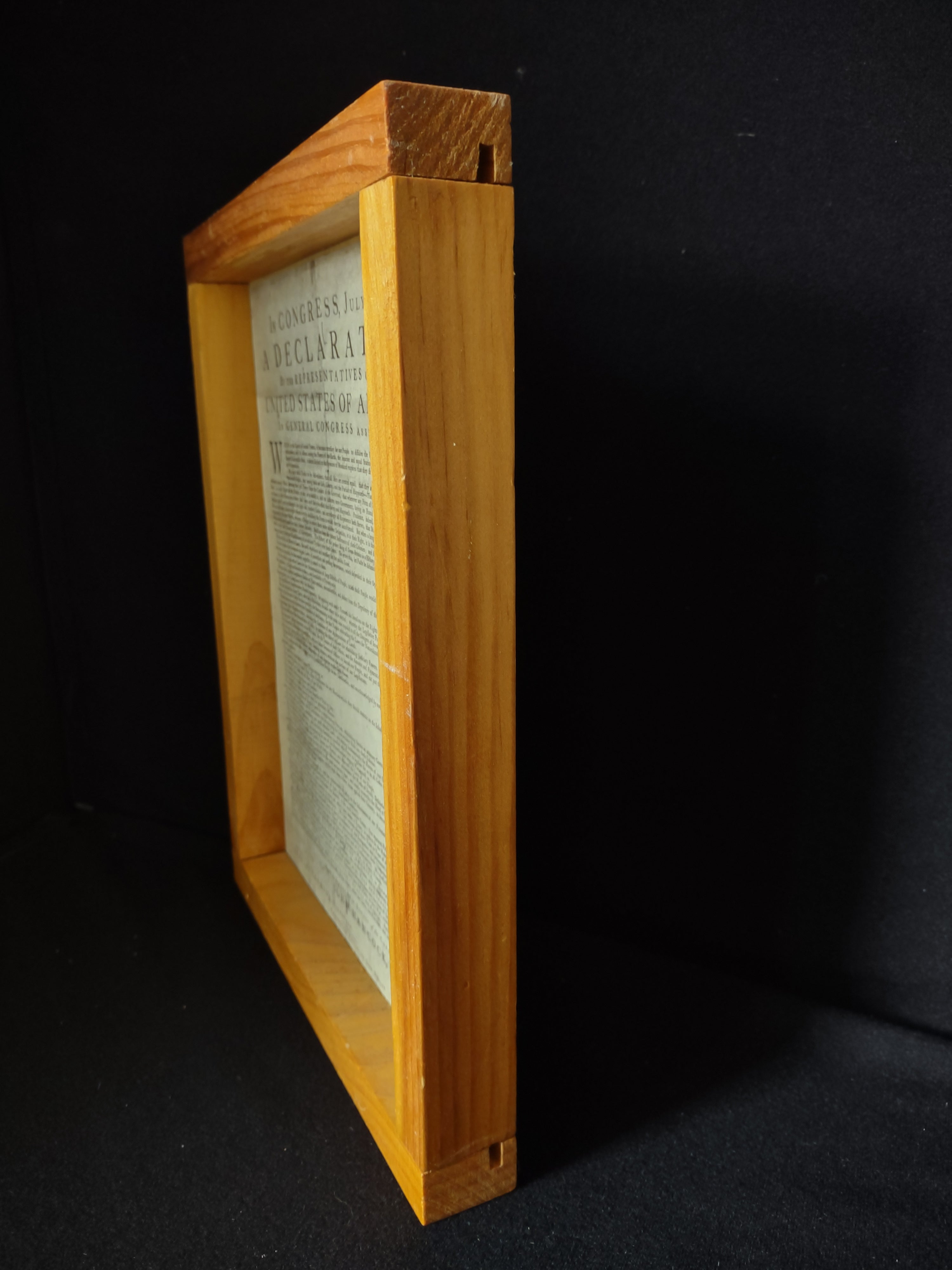 Framed Declaration by the Representatives of the USA 12" x 9-12" (lot 2785c )