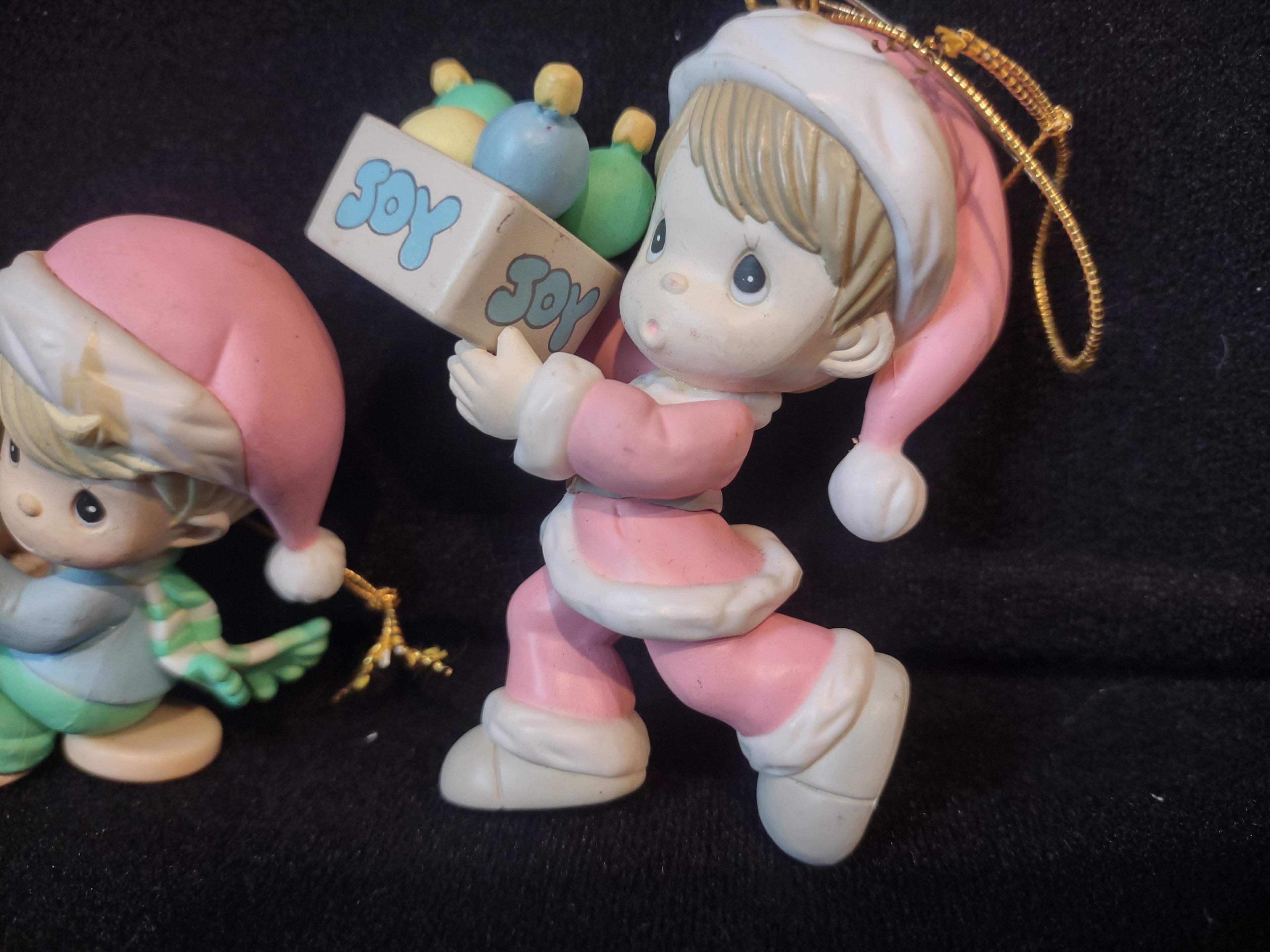 Christmas Hallmark Ornament x 4 Children Horsy Piano Fireplace (lot 2498c)