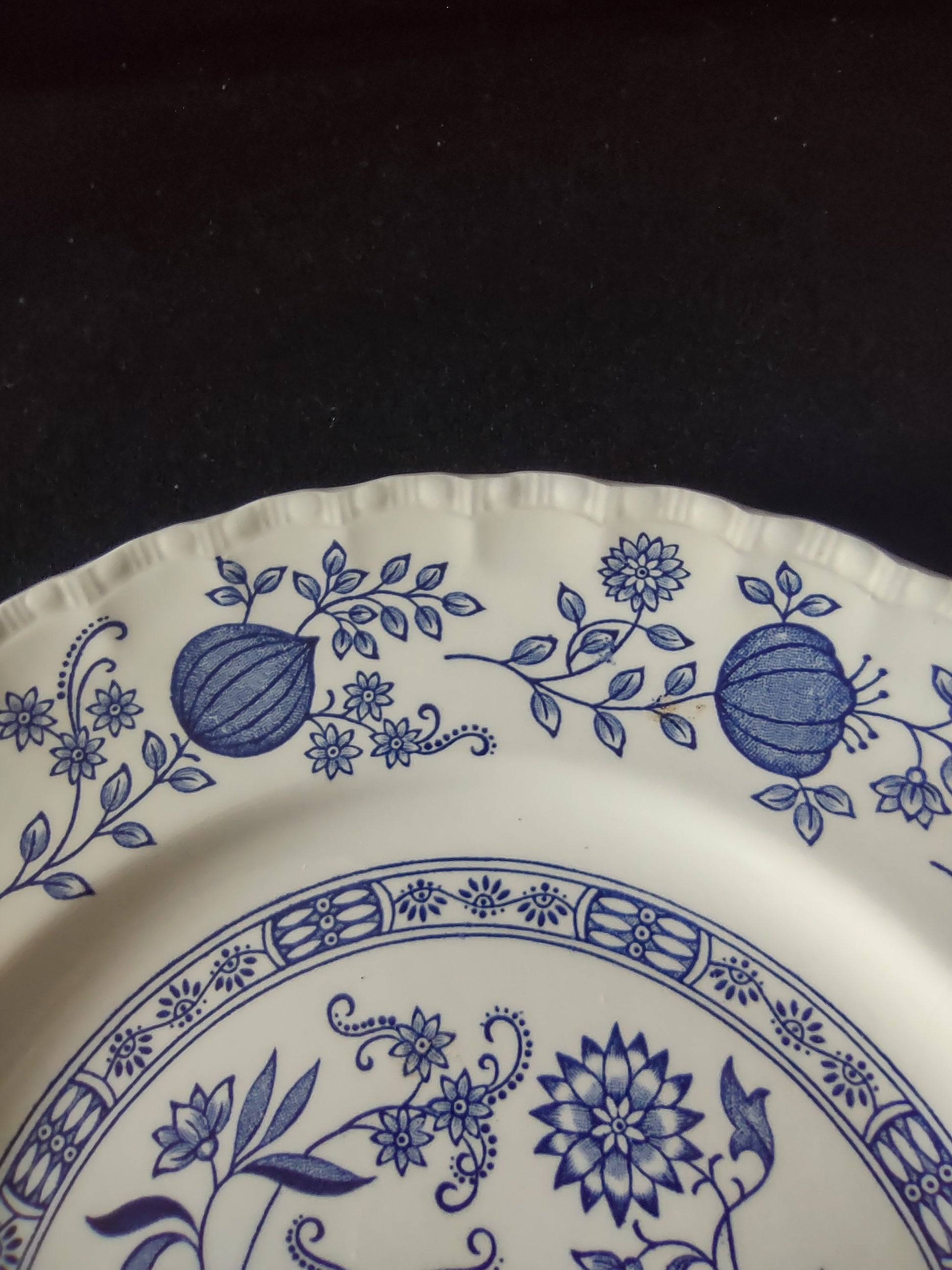 Vintage Enouch Blue Heritage 10" Dinner Plate Ironstone England Set Of 2 (5974)