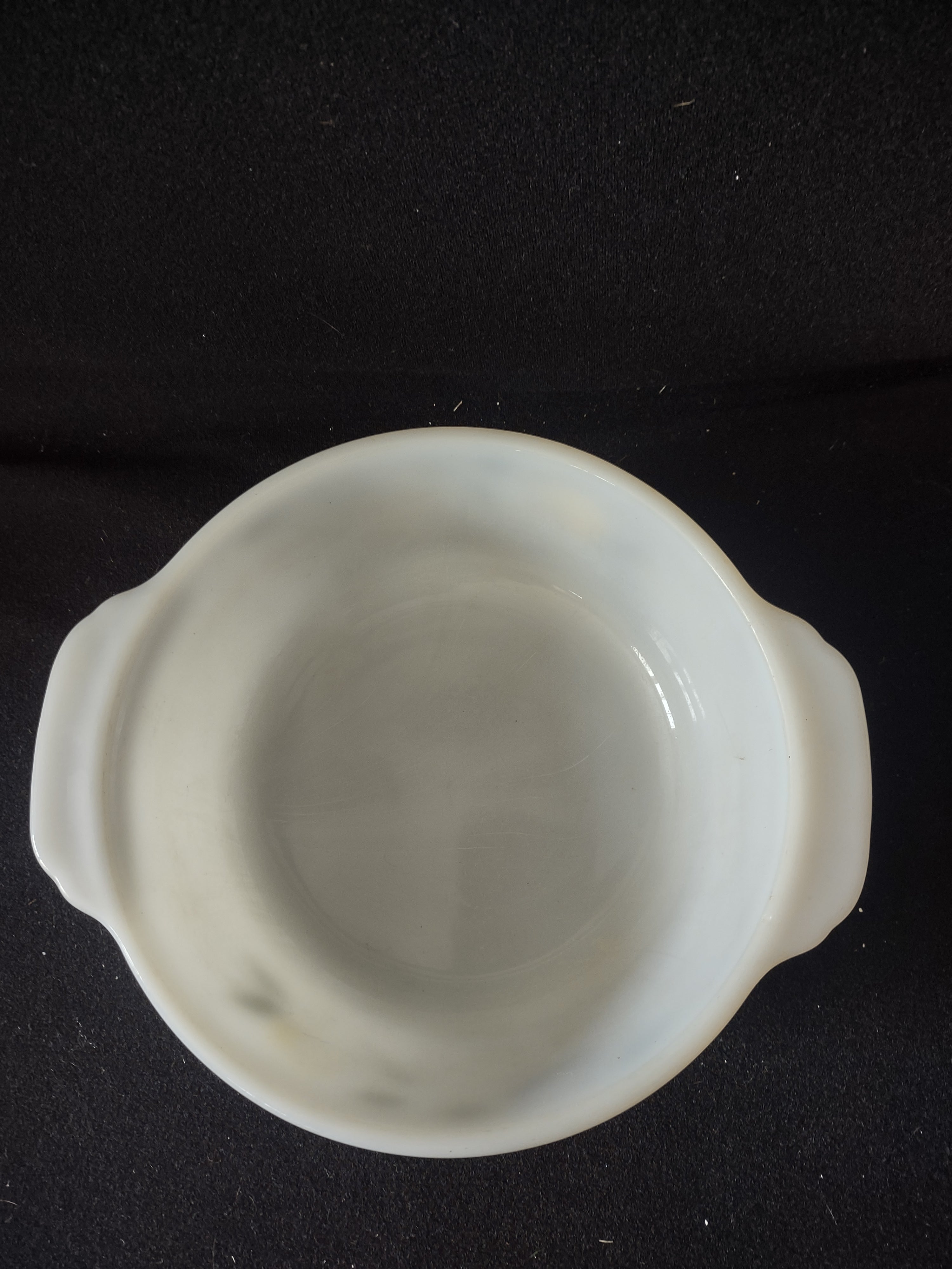 Vintage Fire King 2 Qt Casserole Meadow Green Gay Fad Leaf IMPERFECT (Lot 5134)