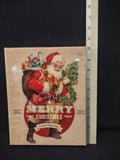 Christmas Decoupage Santa Claus Wall Hanging Picture Art (Lot4607)