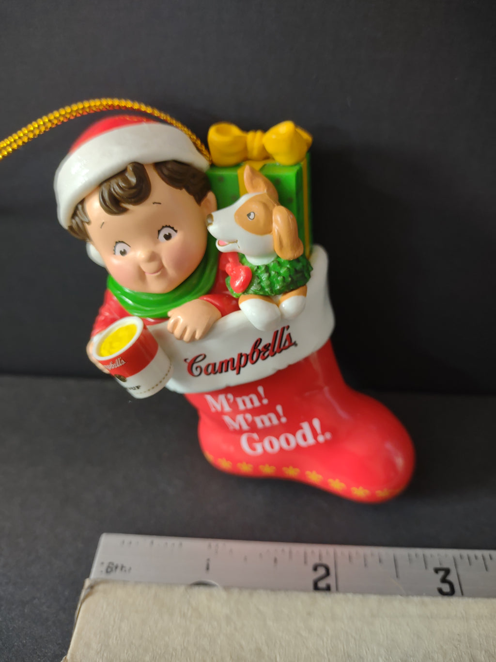 Vintage Christmas 2001 Campbells Kids Stocking Ornament Puppy (Lot 4719)