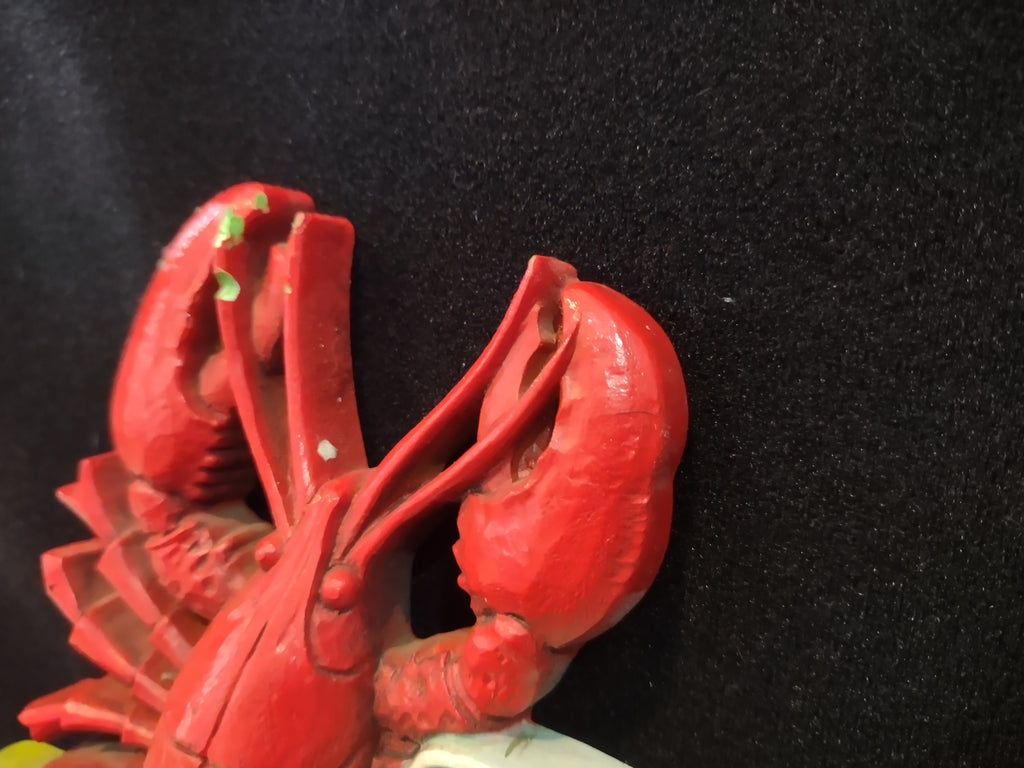 Vintage Home Interior Wall Hanging Plastic Lobster Vegetable (lot 2871t)
