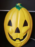 Halloween Plastic Jack O' Lantern Yellow Pumpkin Large Blow Mold 20" (lot 2213)