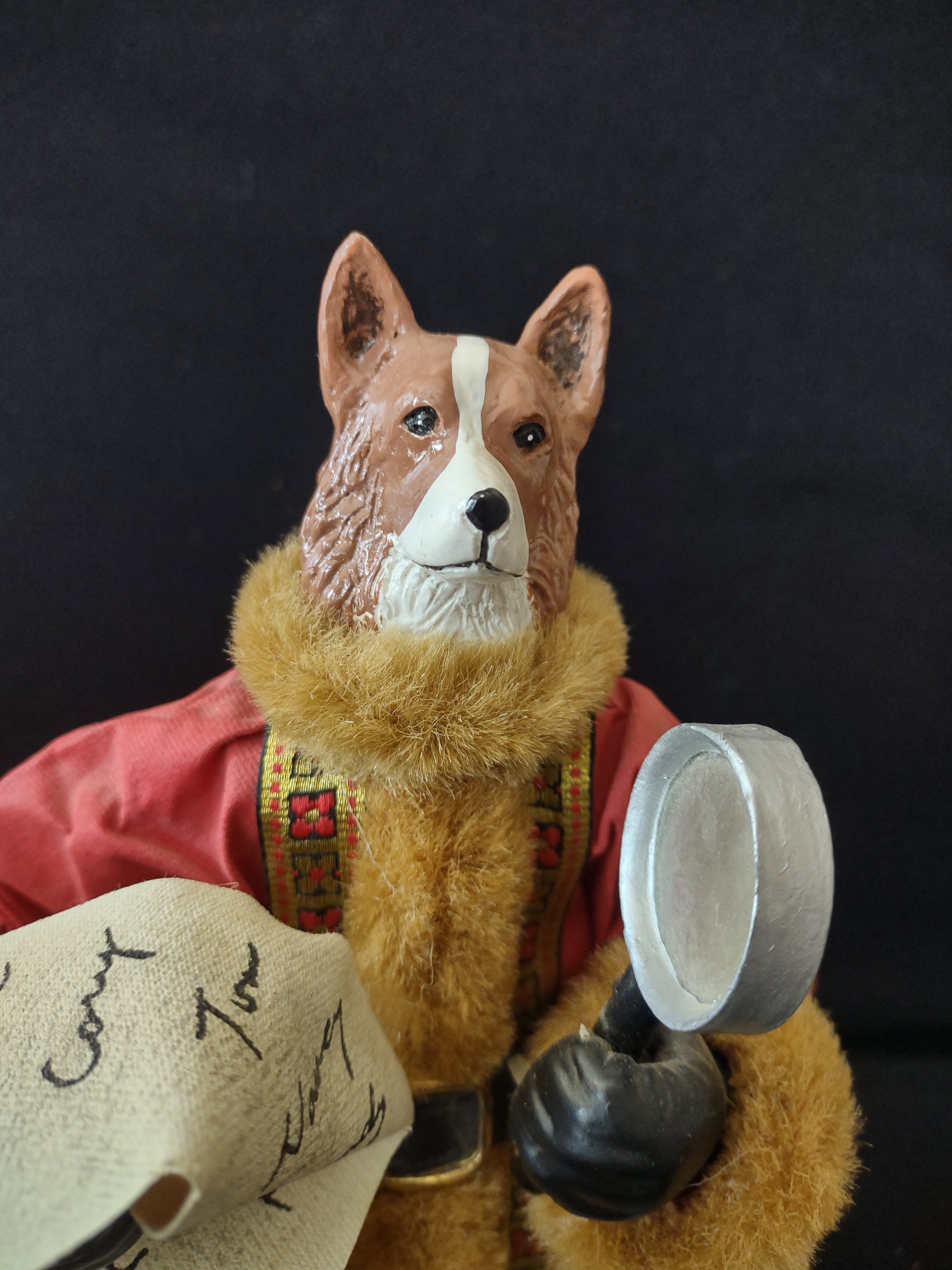 Vintage Christmas Suit Santa Dog Nice List Toys Figurine (Lot 3781)