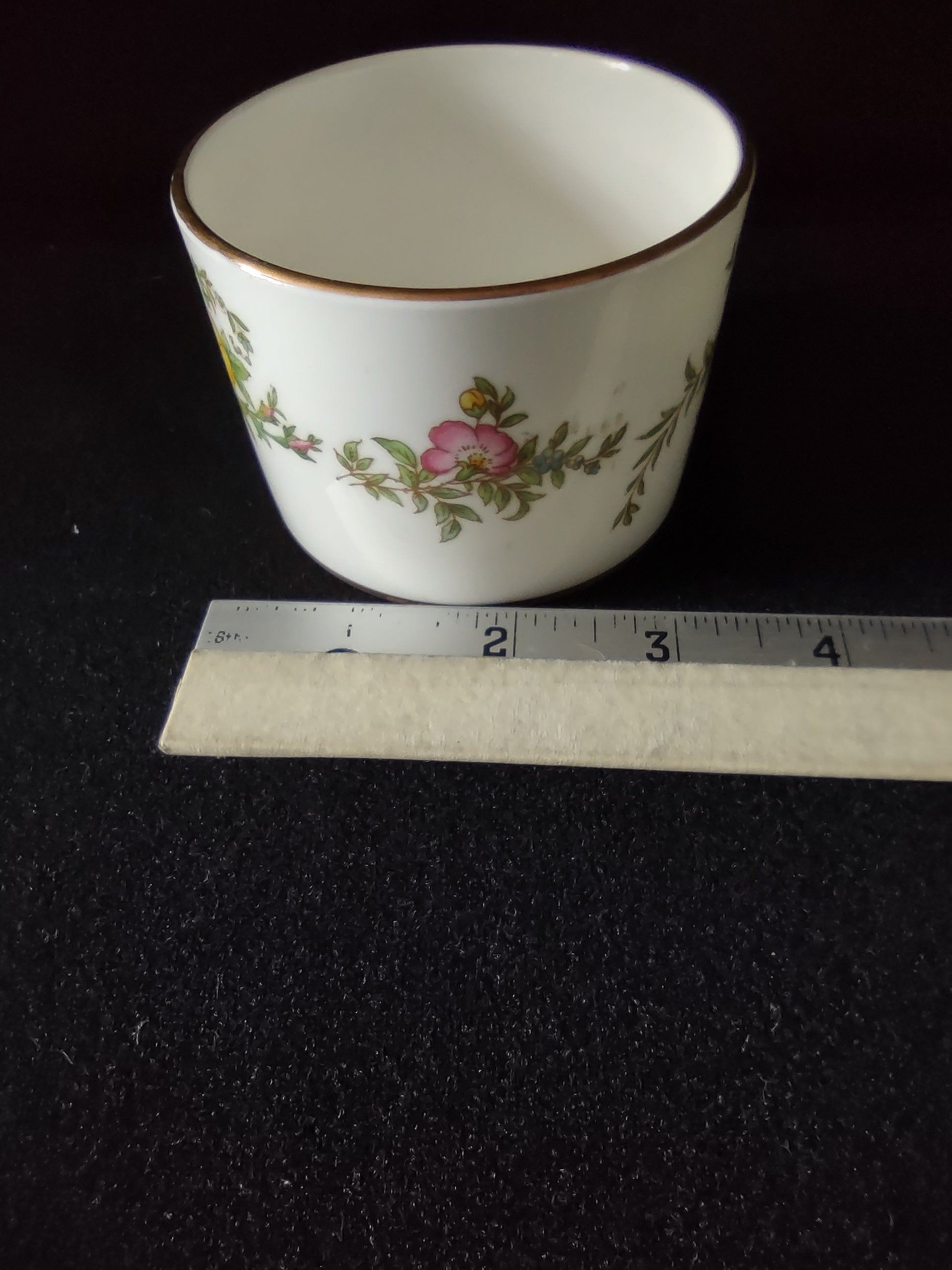 Vintage Minton York Jar Bone China Floral Gold Trim NO LID (Lot 5512)