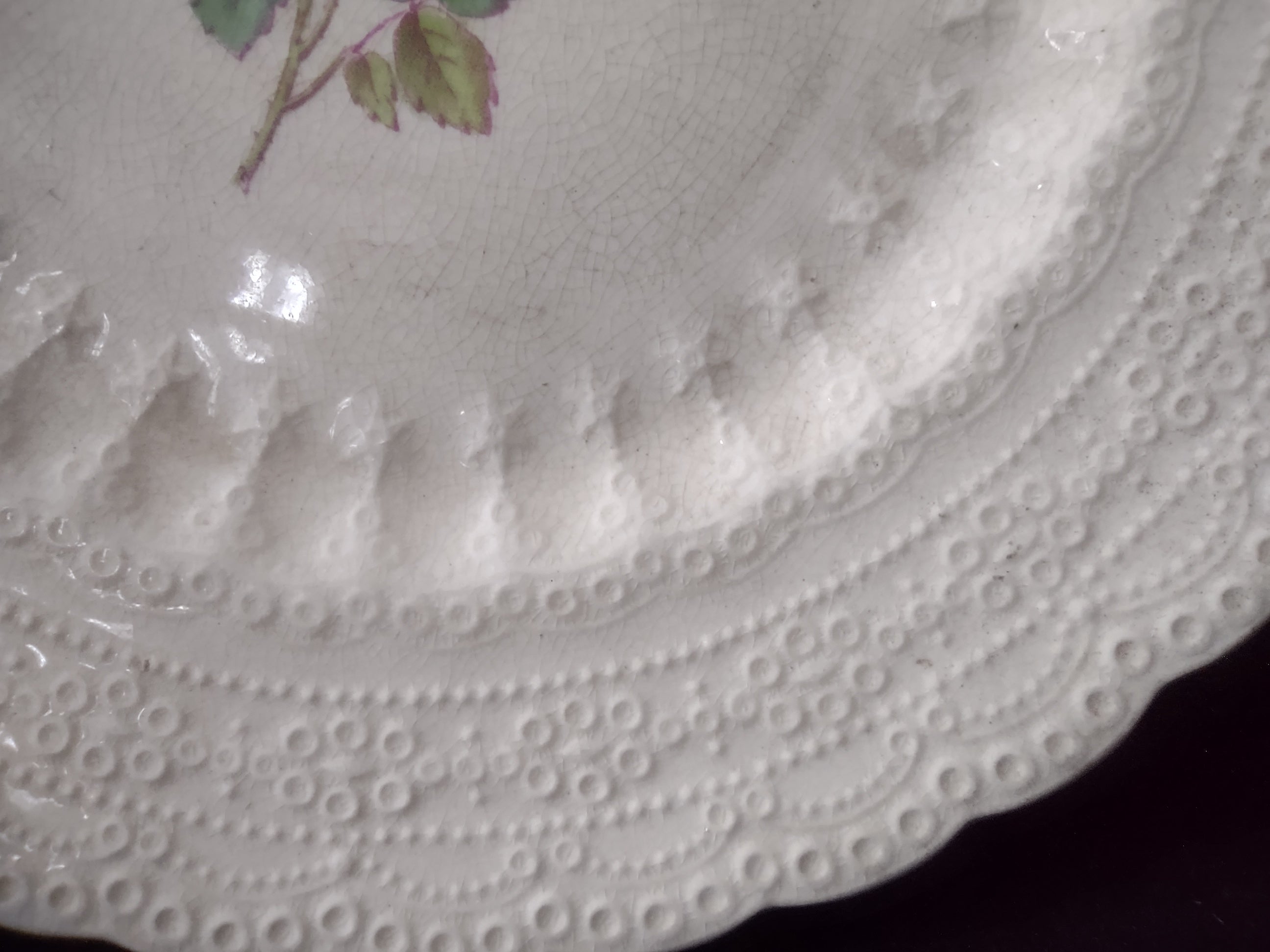 Vintage Spode Jewel Billingsley Rose Small Plate Brown Stamp Ironstone (lot5834)