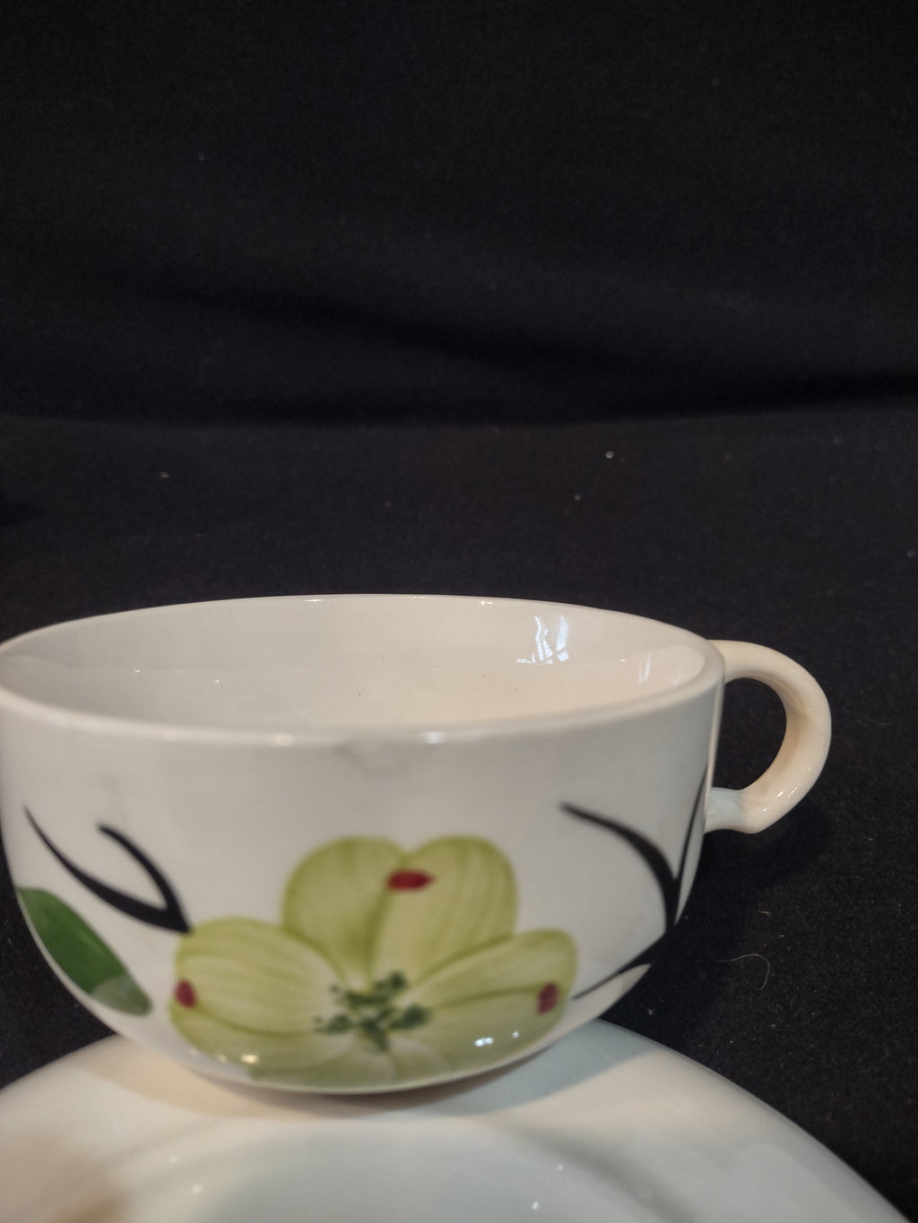 Vintage Dixie Dogwood Pattern Tea Cup Saucer Set Of 3 IMPERFECTIONS (Lot 4259)