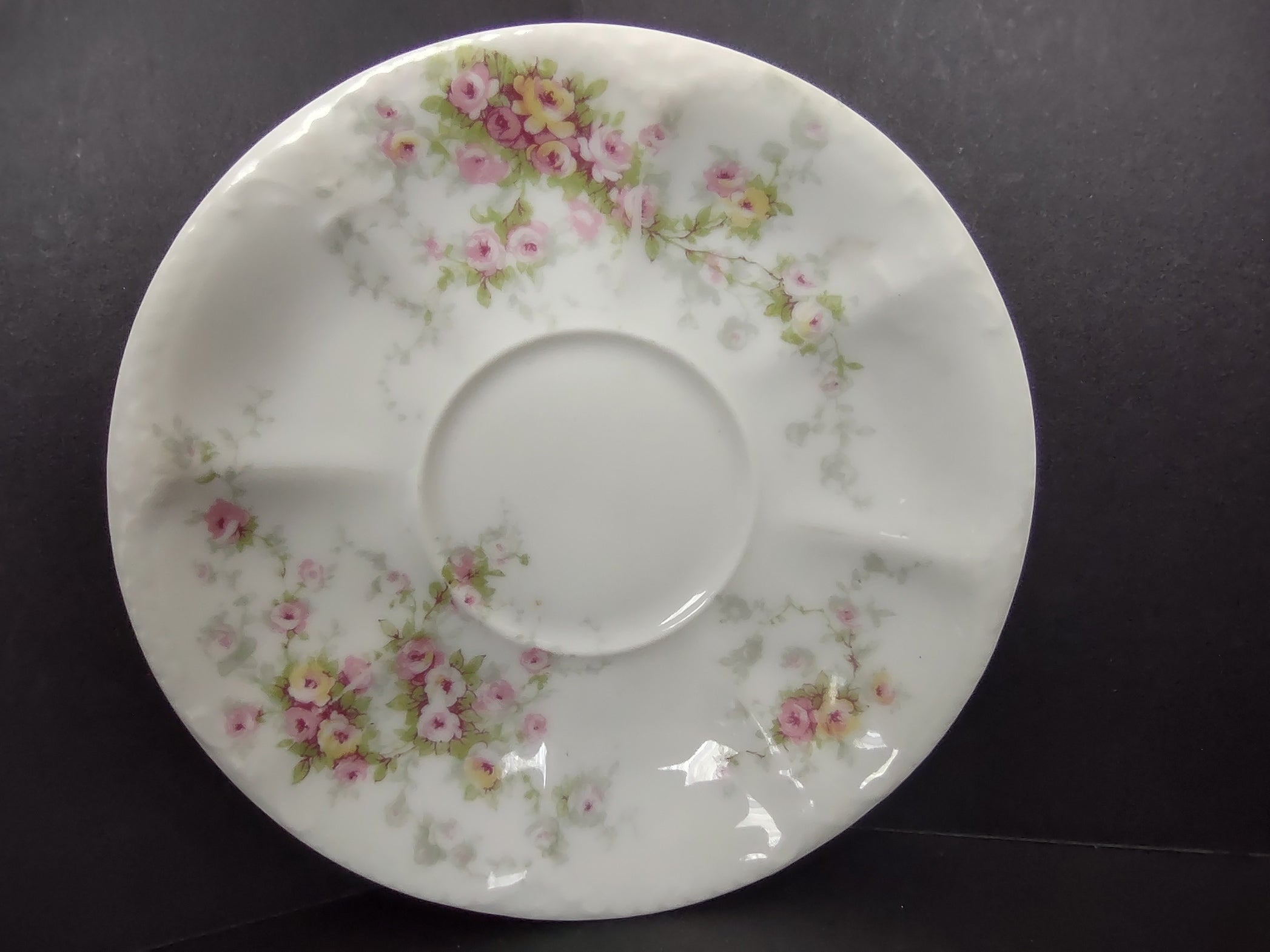 Haviland Limoges 5-1/2" Saucer ONLY Pink Yellow Rose (lot 846)