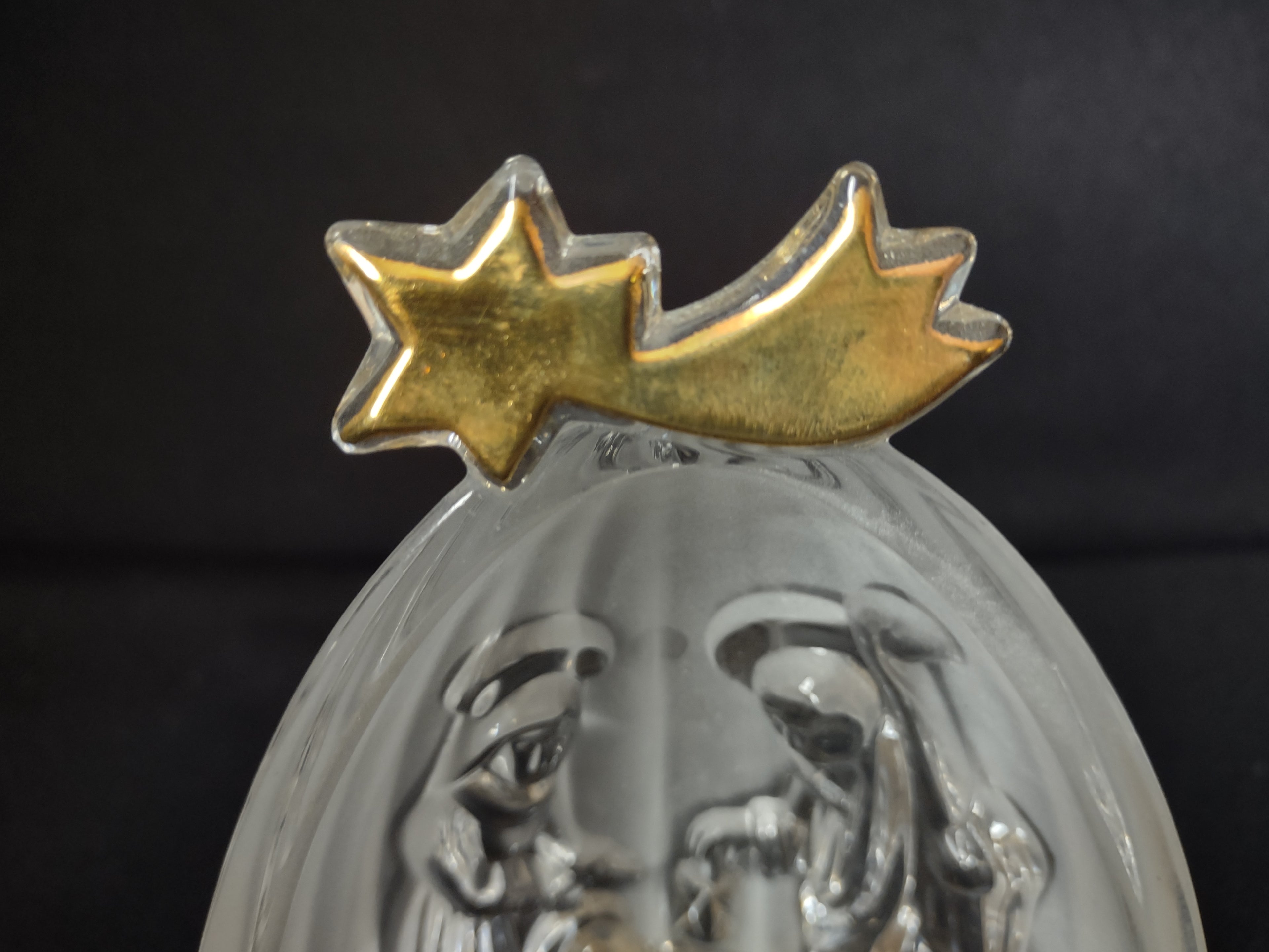 Mikasa Golden Stars Nativity Scene Glass 5" (lot 1581)