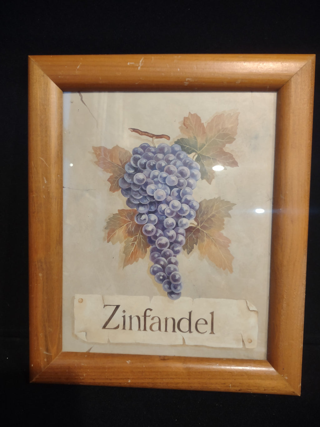 Zinfandel Grape Picture Wooden Frame (lot 2508c)