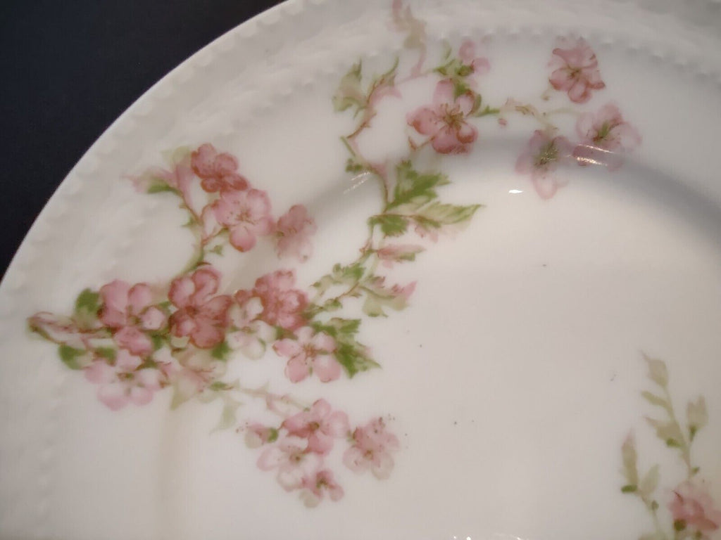 Haviland Limoges France 3 x Bread Butter Plate Gold Handles Red Blossoms lot 557