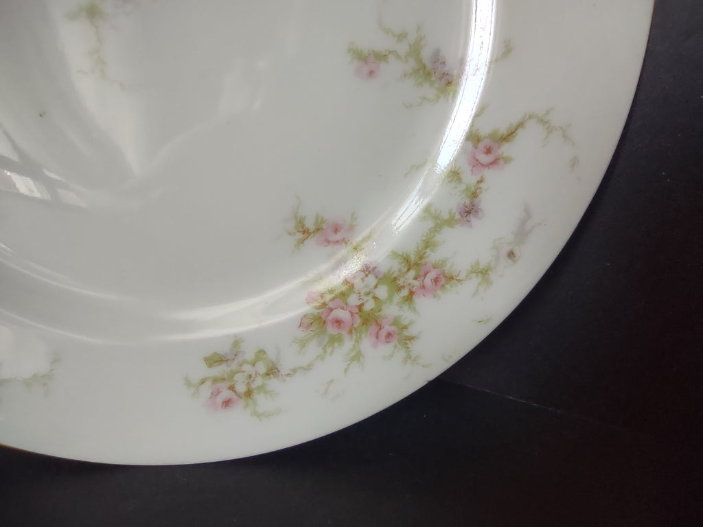 Haviland Limoges Dessert/Salad Plate Rose White Purple Flower Moss (lot 897)