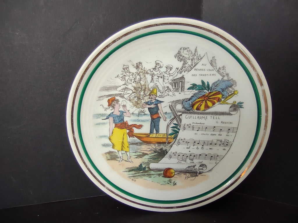 PV Limoges French Cottage Shabby Chic Music Design Plate 6-1/4" (lot 1124)
