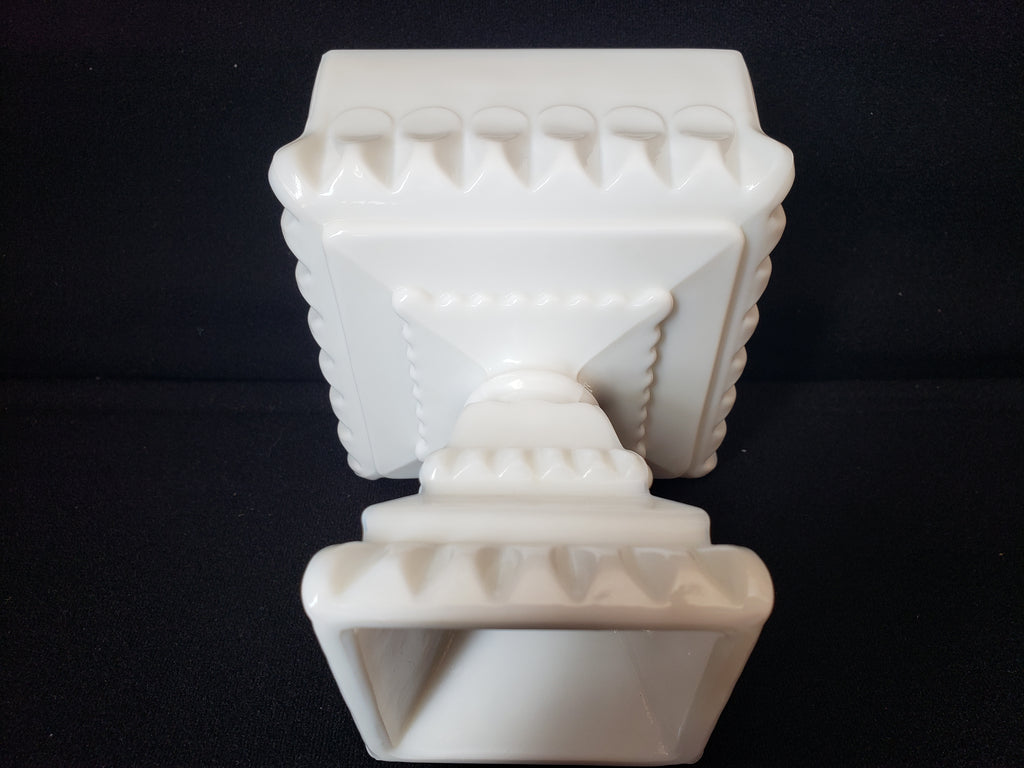 Vintage Milk Glass Footed Square Dish (lot 2218)