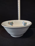 Vintage 11" Serving Mixing Bowl Blue Flower Gilded Trim Tapered (Lot 5222)