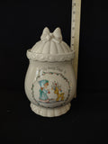 Vintage Christmas Precious Moments Happy Holly Days Cookie Jar (Lot 3751)