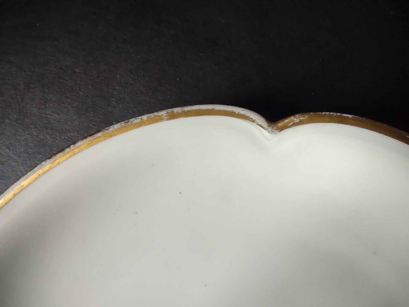GDA Limoges France Porcelain White Dessert Plate Gold Trim (lot 671)