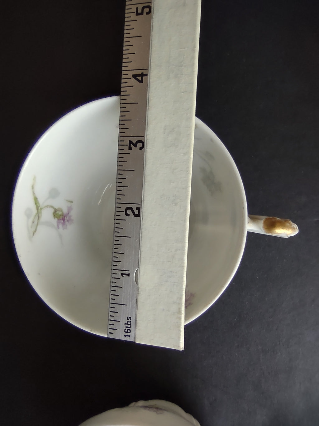 Haviland Limoges 2 x Tea Cup ONLY Blue Corn Flower (lot 859)
