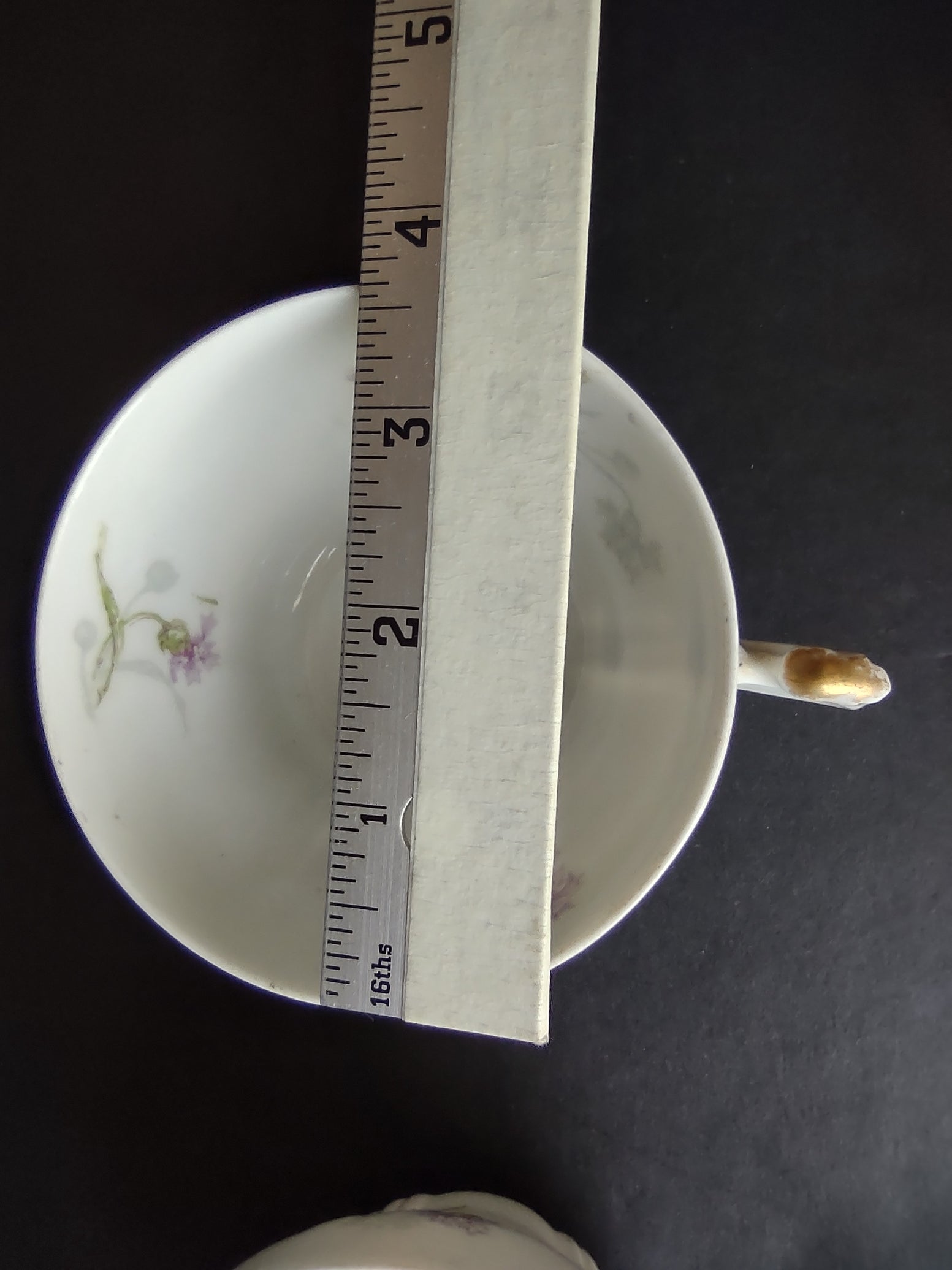 Haviland Limoges 2 x Tea Cup ONLY Blue Corn Flower (lot 859)