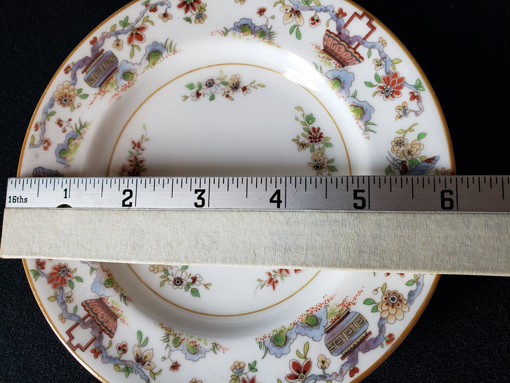 Vintage Royal Worcester Black Higgins Seiter Butterfly Bread Plate 6" (lot 2117)