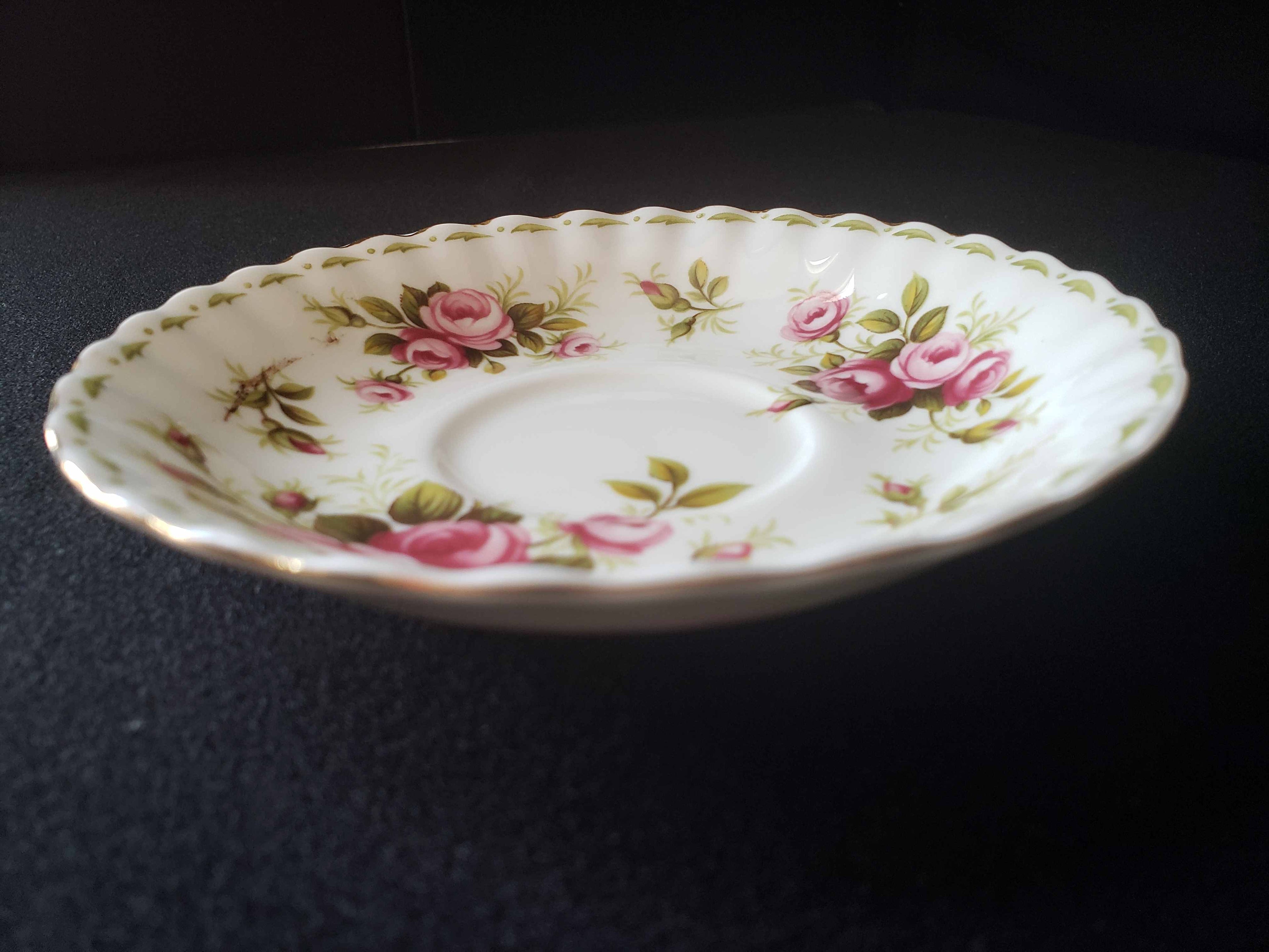 Vintage Royal Albert Bone Flower of the Month Roses Saucer ONLY (lot 2012)