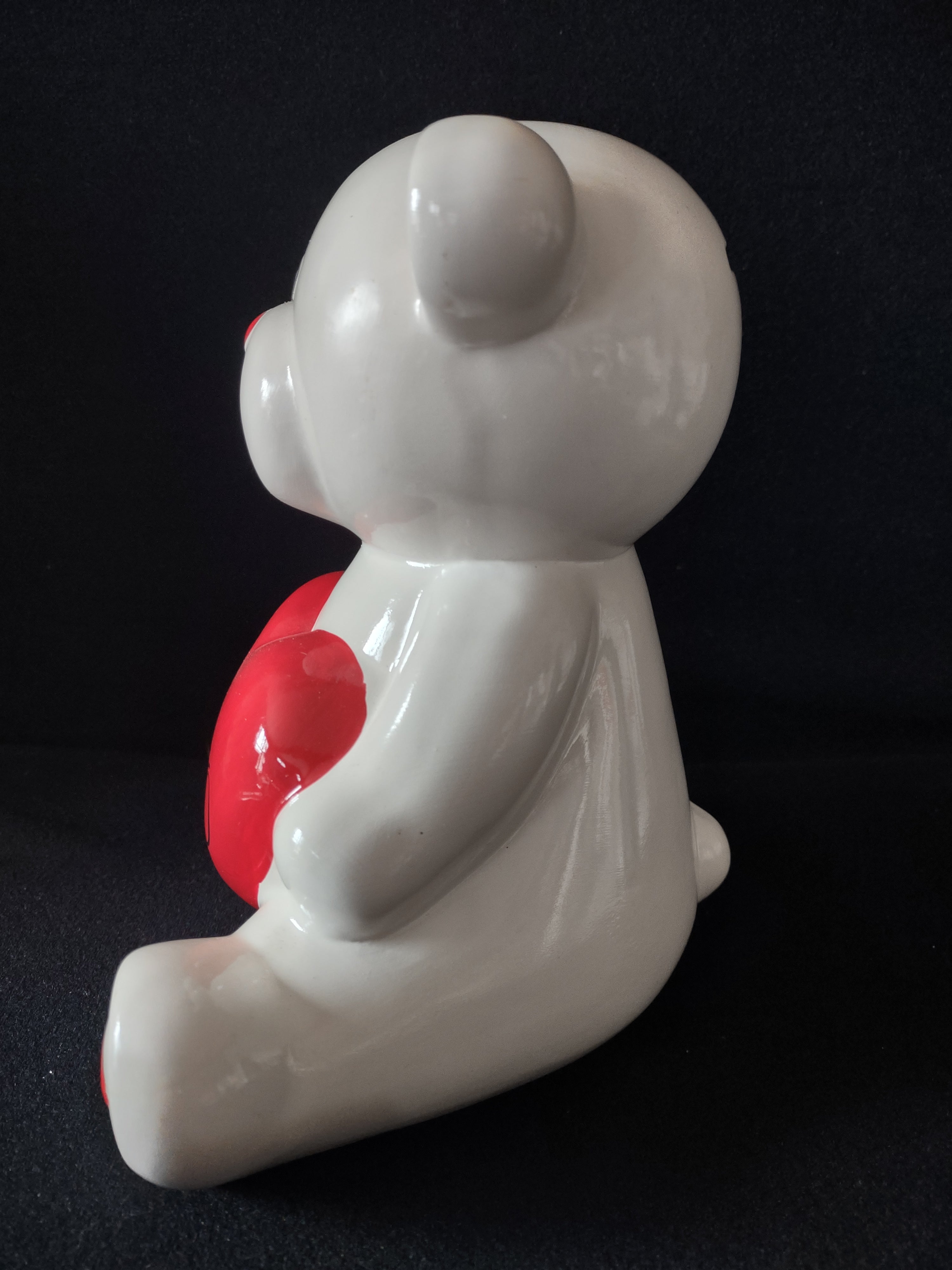 Valentine's Day Ceramic White Bear with Red Heart Coin Piggy Bank 8" (lot 4761)