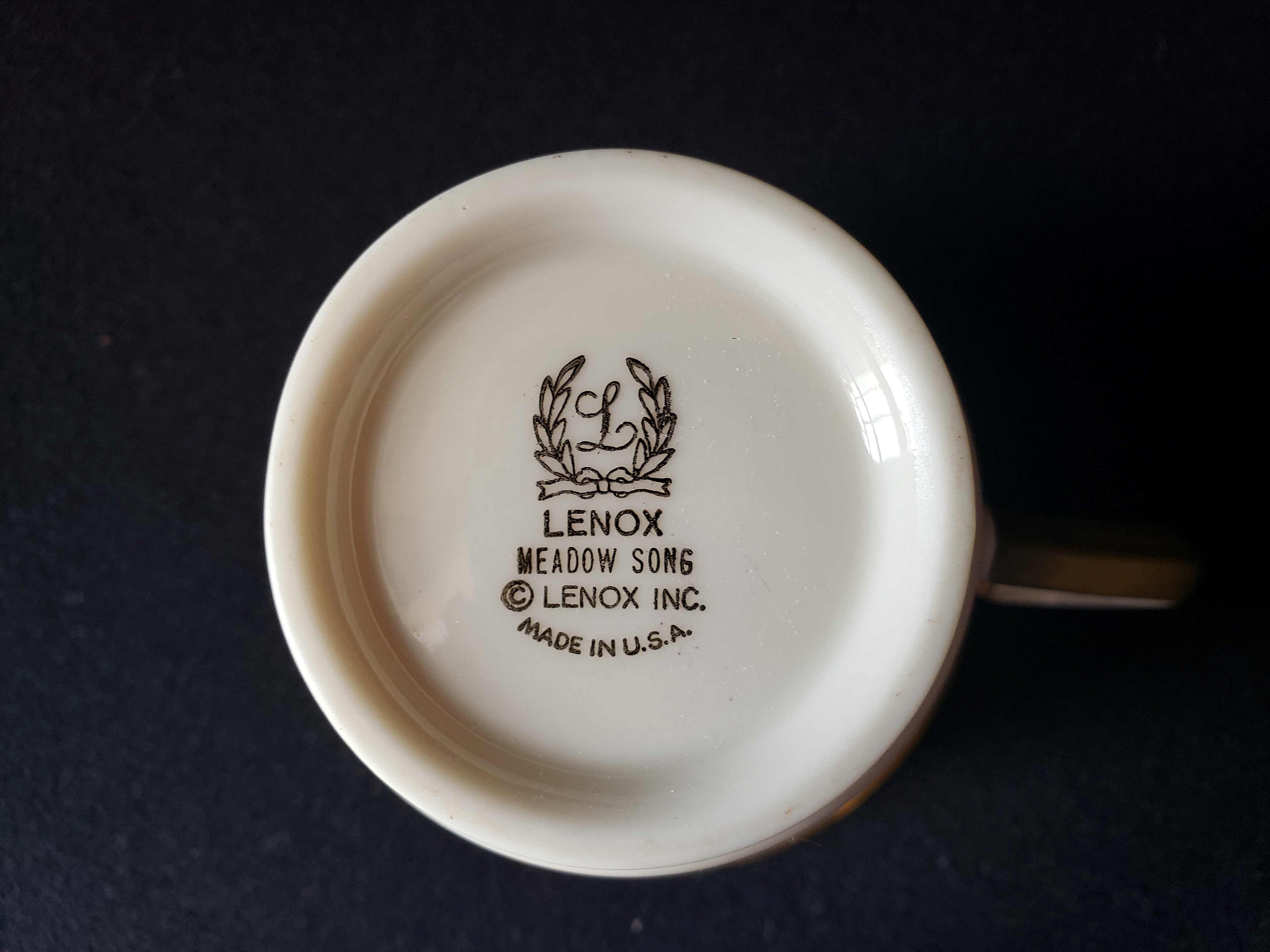 Vintage Lenox Medow Songs Tea Cup ONLY (lot 1953)