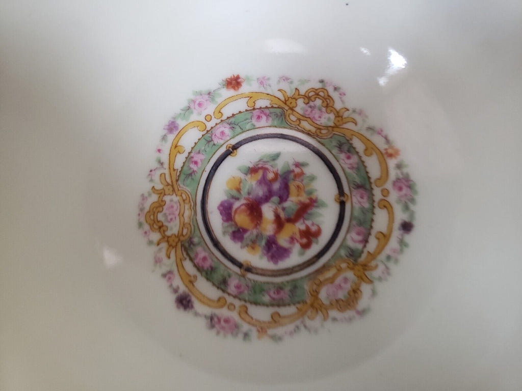 Haviland Limoges France Teacup Gold Trim Shamballe Fruit Rose Garland (lot 619)