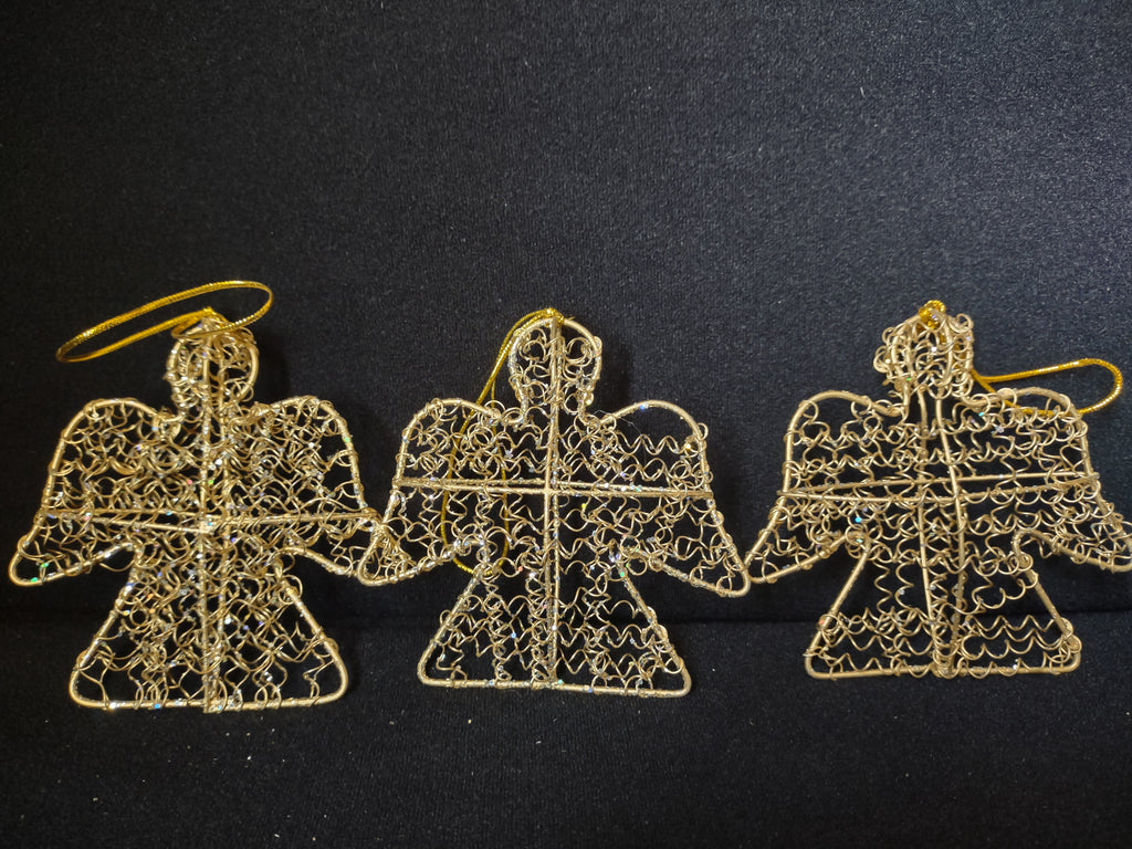 Lot of 12 Christmas 4" Angel Ornaments Golden Color (lot 1586)