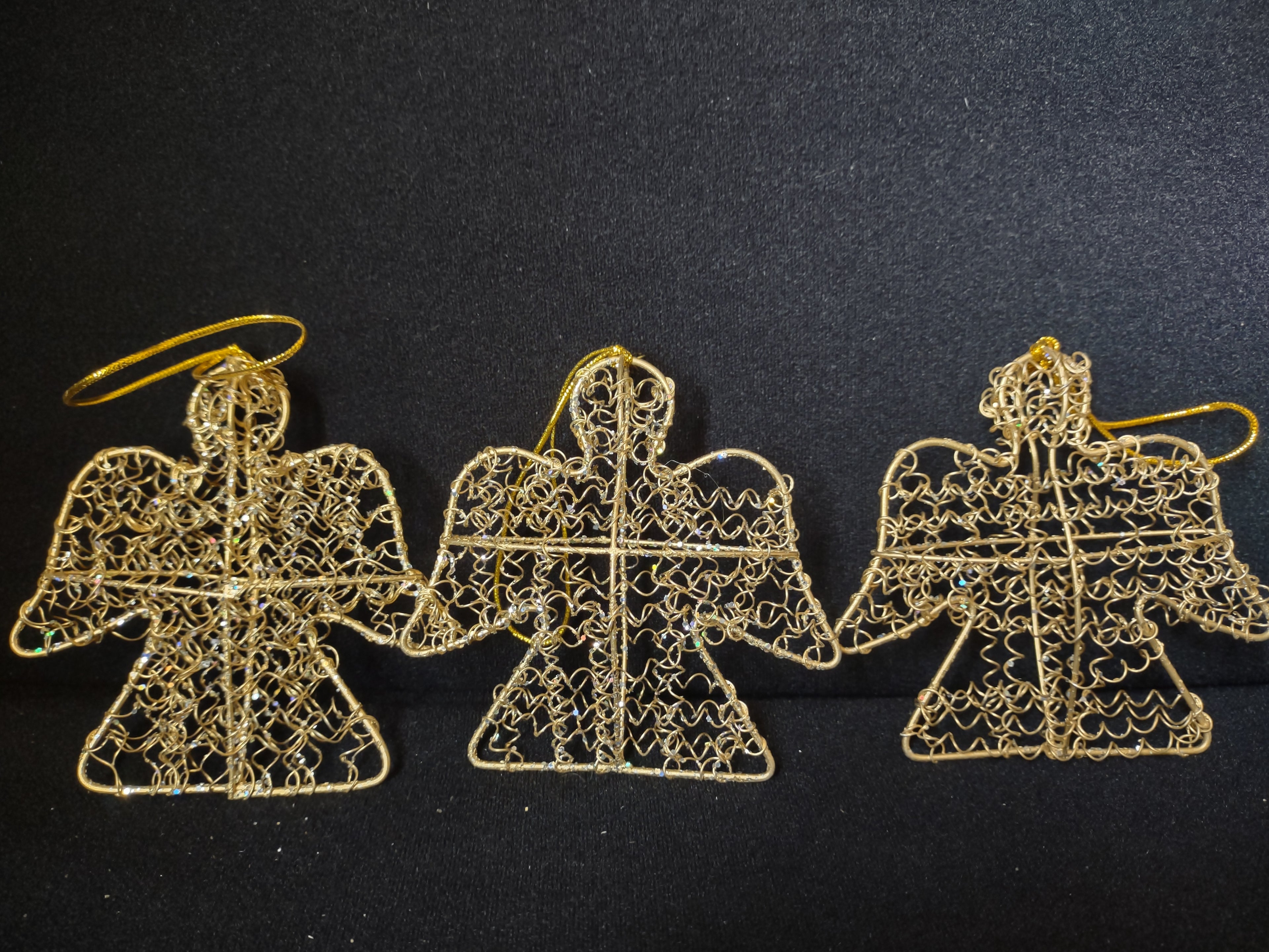 Lot of 12 Christmas 4" Angel Ornaments Golden Color (lot 1586)