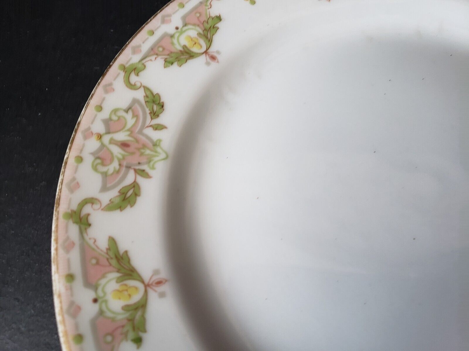 JP (Jean Pouyat) France Bread Butter Plate Pink Green Yellow (lot 620)
