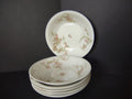 Haviland Limoges 6 x Small Bowl 5" Cranberry Pink Rose Green Ribbon (lot 892)