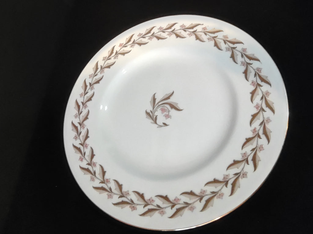 Vintage Minton Rosewood Dinner Plate Bone China Pink Gold Trim x 3 (Lot 5432)