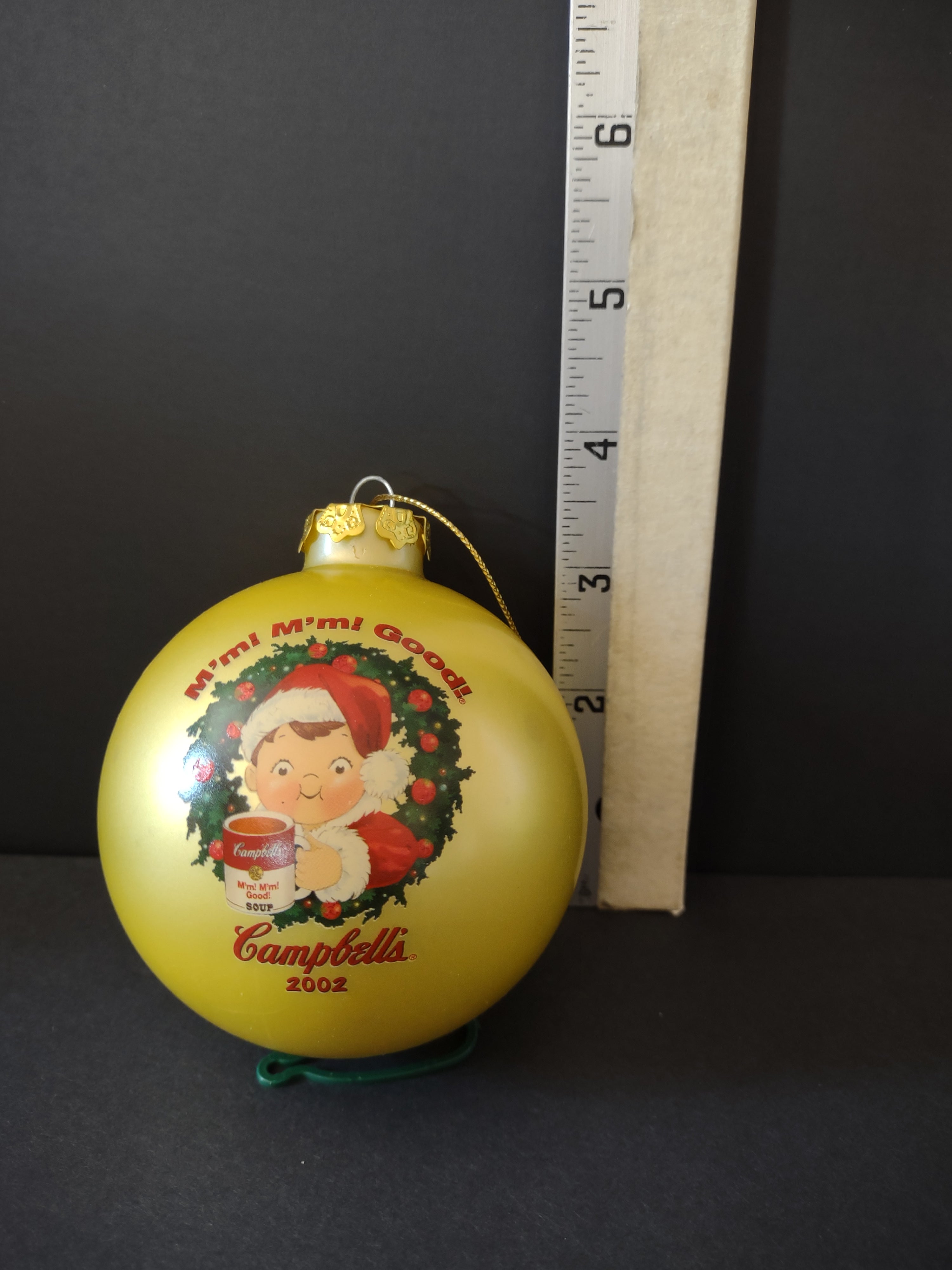 Vintage Christmas 2002 Yellow Campbells Collector Ornament IMPERFECT (Lot 4699)